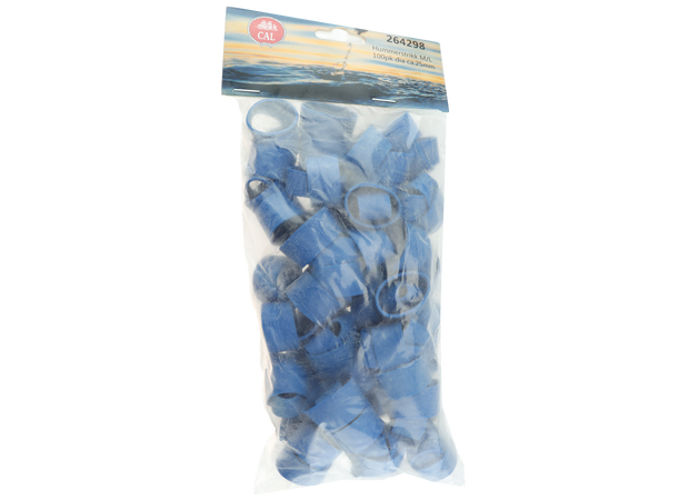 Hummerstrikk - 100 pk Blå - M/L - 25 mm 