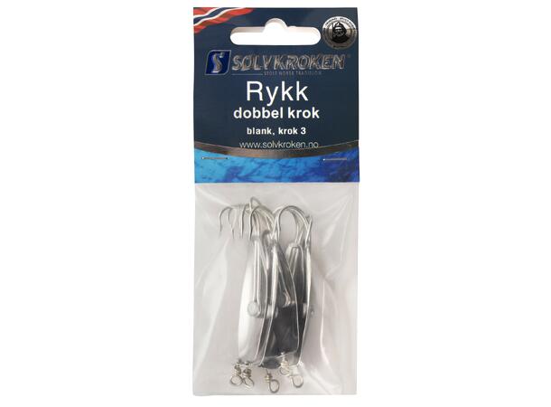 Sølvkroken Rykk - Nr3 - 5pk Sølv - Dobbel krok 