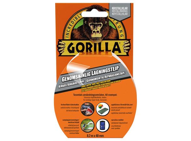 Gorilla tape, gjennomsiktig, 8,2m x 48mm