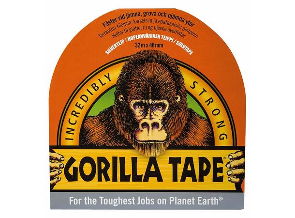 Gorilla Tape Lerretstape Sølv - 48 mm - 32 meter 