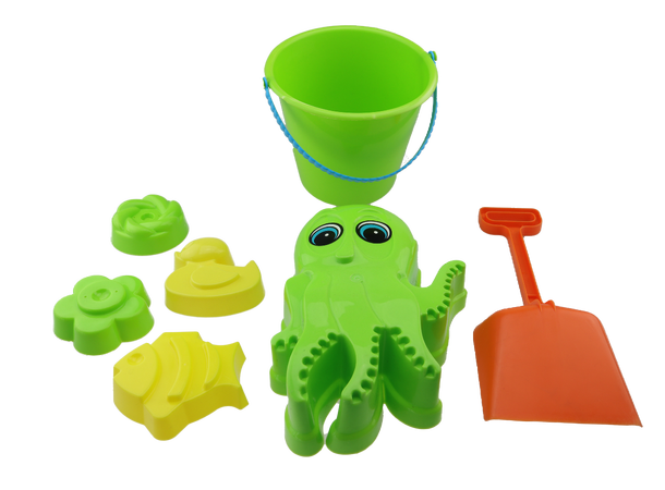 Bøtte og Spade - 7 deler Plast - Leke 