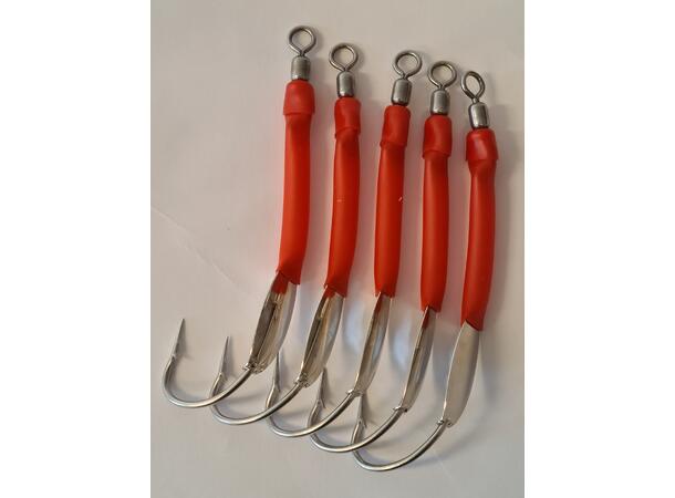 Faroe Sportfish Gummimakk m/plate - 5pk Rød - 11/0 - Seirykk 