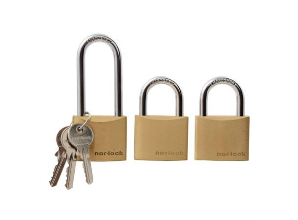 Hengelås sett 3 stk 40mm Nor- Lock