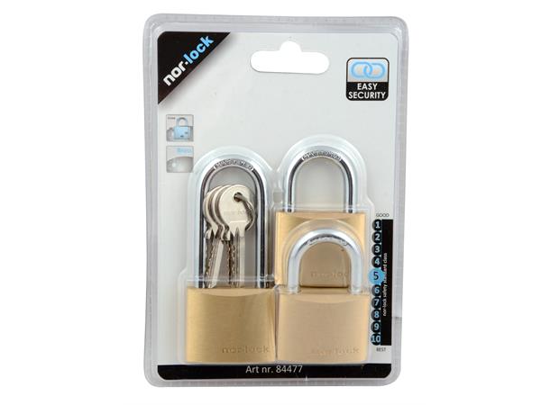 Hengelås sett 3 stk 40mm Nor- Lock