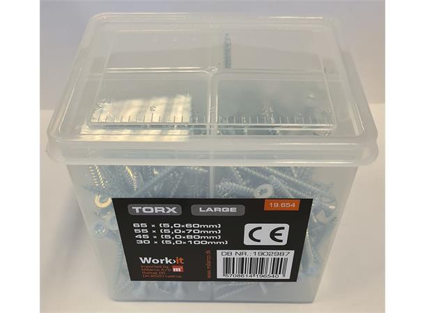 Skrueassortement Torx 5,0mm 195stk ass