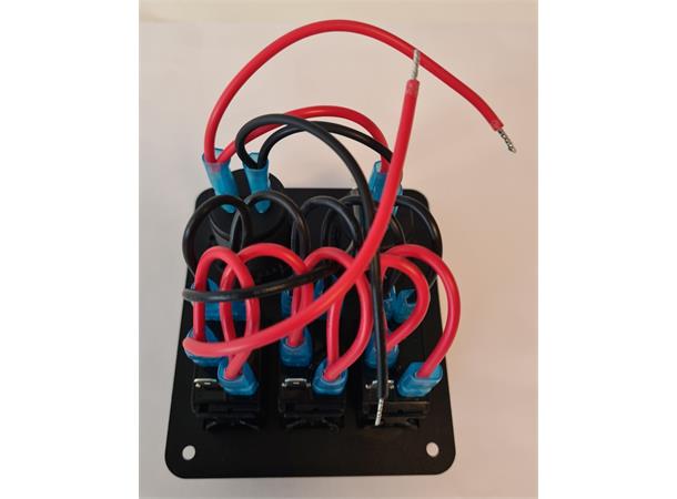 Bryterpanel m/voltmeter og USB uttak 3-veis