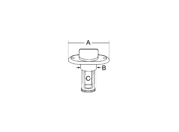 Bunnplugg Oval Syrefast plate - 24 mm 