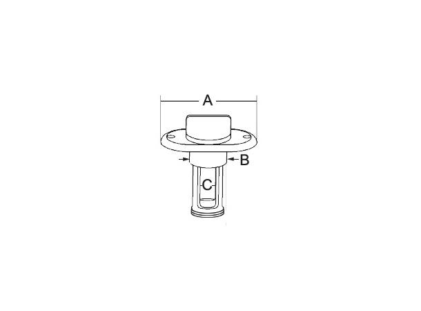 Bunnplugg oval 24mm AISI316 syrefast 