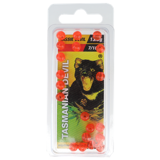 Tasmanian Devil Beads Red Beads - 20stk