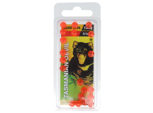 Tasmanian Devil Beads Red Beads - 20stk