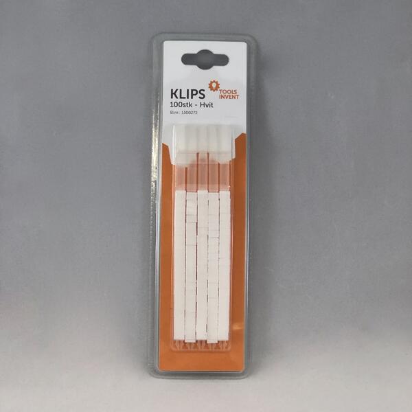 Toolsinvent - Strips Klips - 100stk Refill - Hvit - 12m