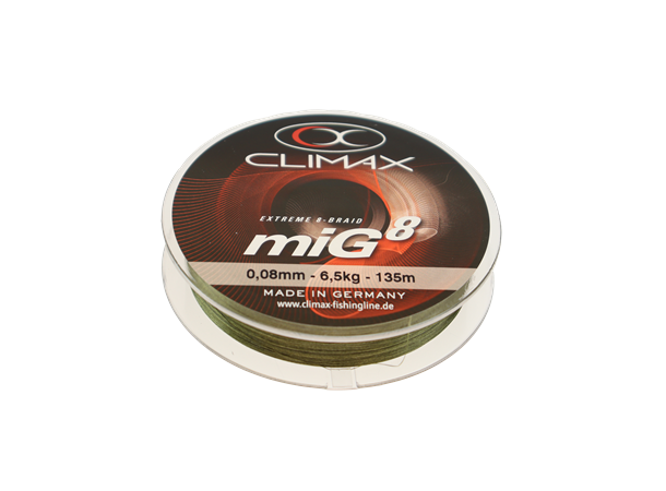 Climax miG 8 Multifilament,135m oliven 0,08mm   6,5kg