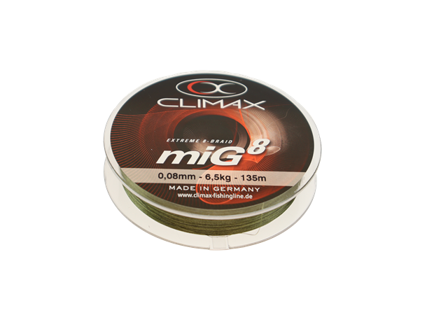 Climax miG 8 Multifilament,135m oliven 0,08mm   6,5kg 