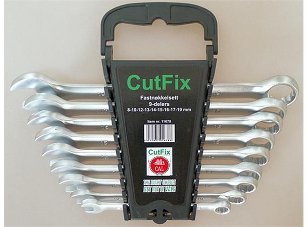 Fastnøkkelsett 9 deler 8-19mm CutFix Kombinasjonsnøkkel