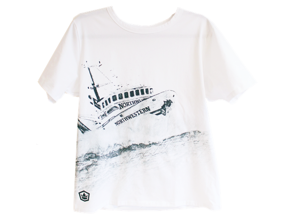 Capt Sig's T-skjorter Northwestern Båt Hvit S