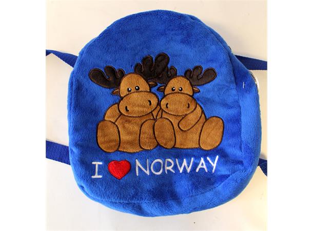 Ryggsekk med elgmotiv. Souvenir, blå