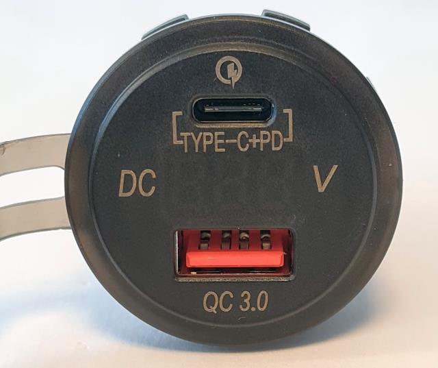 USB Uttak Med USB C PD QC 12 24v C A Leschbrandt usb-uttak-med-usb-c-pd-qc-12-24v-c-a-leschbrandt