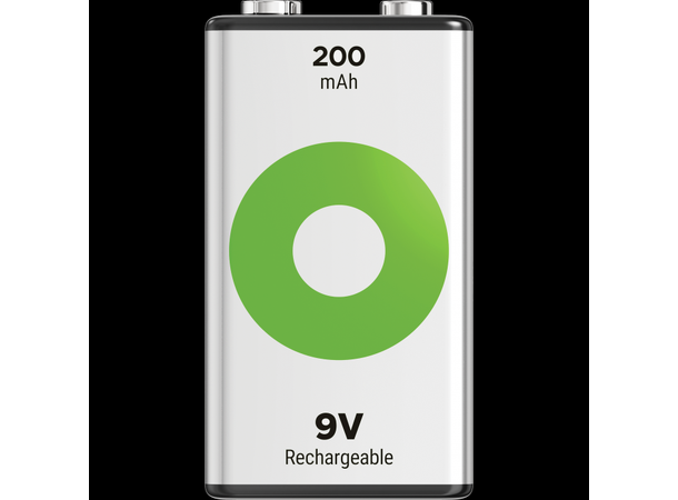 GP ReCyko 9v-batteri 200mAh - 1pk Oppladbart NiMH 20R8H-2WB1 