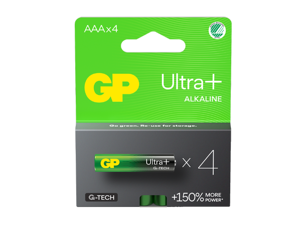GP Ultra+ Alkalisk batteri 1,5v AAA 4pk 24AUP/LR03 