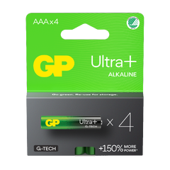 GP Ultra+ Alkalisk batteri AAA - 4pk 24AUP/LR03 - 1,5V