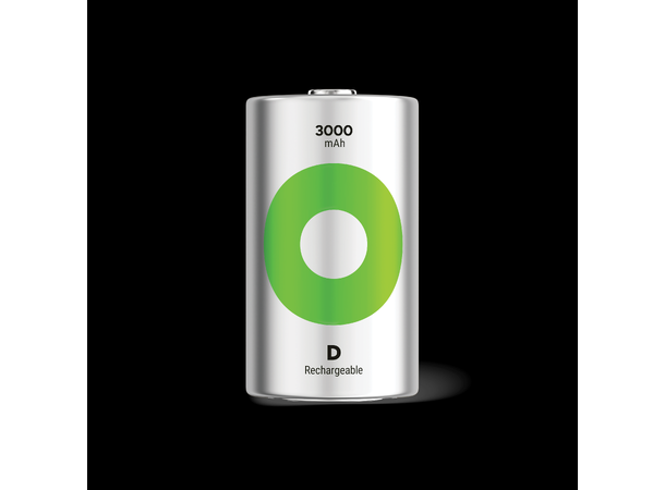 GP ReCyko D-batteri 3000mAh - 2pk Oppladbart NiMH 1,2v LR-20 