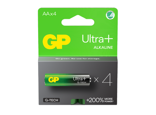 GP Ultra+ Alkalisk batteri AA - 4pk 15AUP/LR06 - 1,5V 