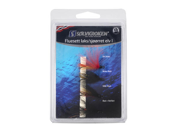 Sølvkroken Laks/Sjøørret I - 4pk Fluesett 