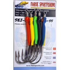 Faroe Sportfish Gummimakk m/plate - 5pk Ass. - 12/0 - Seirykk