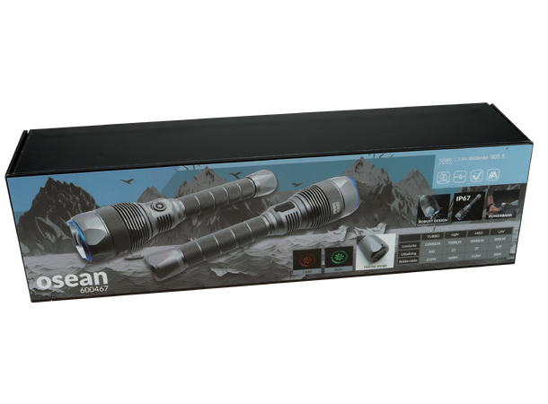 Osean Fokus 7000 - LED Lommelykt 7000 Lumen - Oppladbar - IP67 