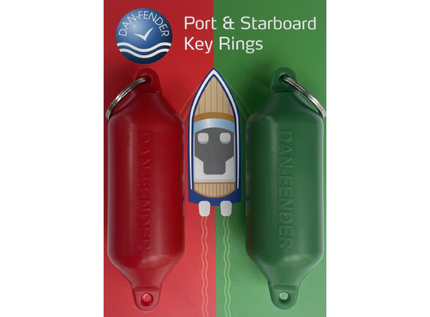 Danfender Nøkkelring - 2pk Rød og Grønn - 31x100mm 