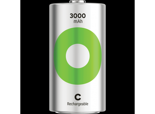 GP ReCyko C-batteri 3000mAh - 2pk Oppladbart NiMH 1,2v LR-14 