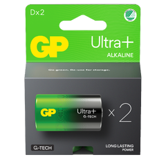 GP Ultra+ Alkalisk batteri 1,5v D 2pk 13AUP/LR20