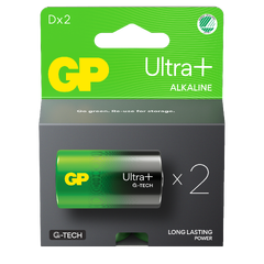 GP Ultra+ Alkalisk batteri D - 2pk 13AUP/LR20 - 1,5V