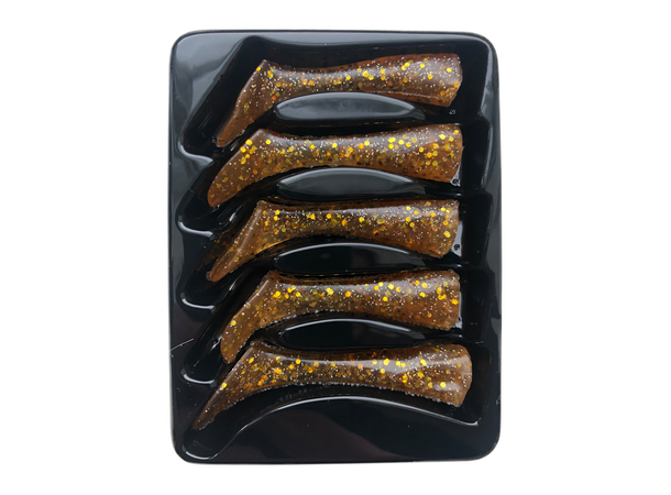 Headbanger Shad 11 Rep. tails, 5 pcs Golden Glitter 