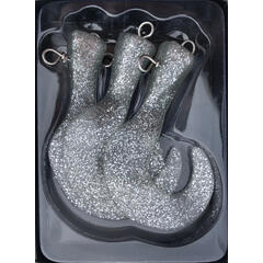 Headbanger Tail Rep. tails, 3 pcs Silver Glitter