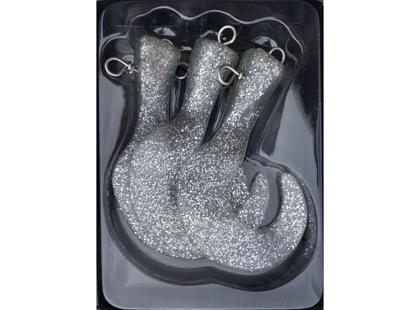Headbanger Tail Rep. tails, 3 pcs Silver Glitter 