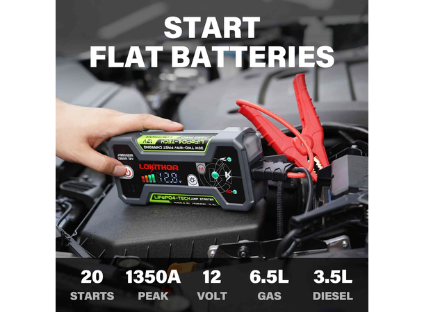 Lokithor Lithium Jump Starter J1350 Pro 12v 1350A 25,6Wh Startbooster/Powerbank 