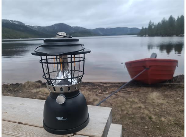 OSEAN Oppladbar Campinglykt Matt Svart