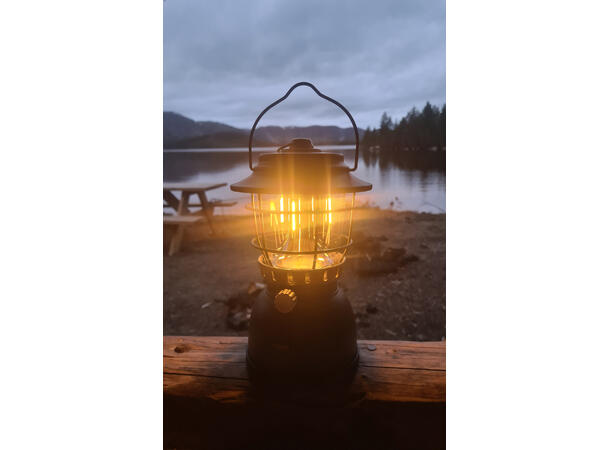 Osean Campinglykt m/ powerbank Matt Svart - 2 farger LED - Oppladbar 