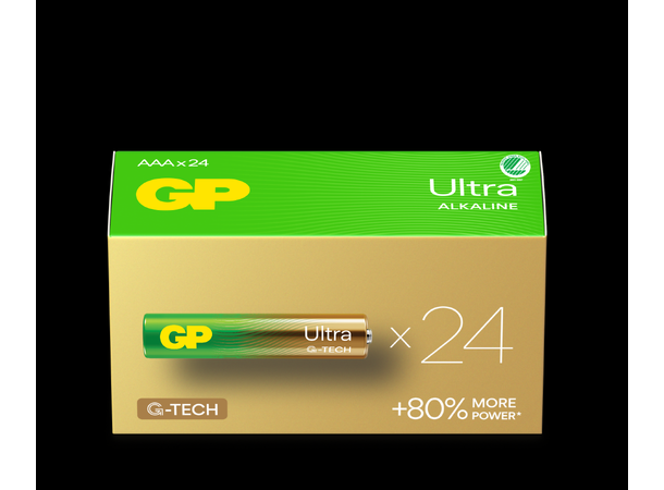 GP Ultra Alkalisk batteri 1,5v AAA 24pk 24AU/LR03 