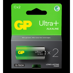 GP Ultra+ Alkalisk batteri 1,5v C 2pk LR14