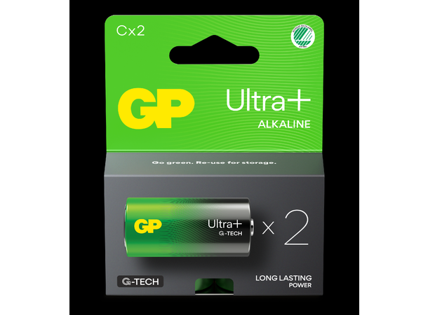 GP Ultra+ Alkalisk batteri 1,5v C 2pk LR14 