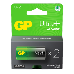 GP Ultra+ Alkalisk batteri C - 2pk LR14 - 1,5V