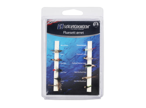 Sølvkroken Ørretassortement - 10pk Fluesett 
