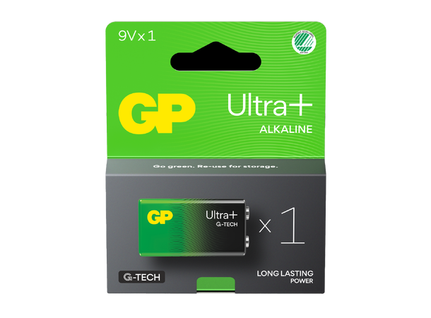 GP Ultra+ Alkalisk batteri 9v LR6LF22/1604 