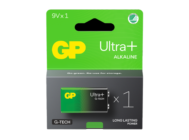 GP Ultra+ Alkalisk batteri 9v LR6LF22/1604 - 9V 