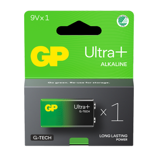 GP Ultra+ Alkalisk batteri 9v LR6LF22/1604