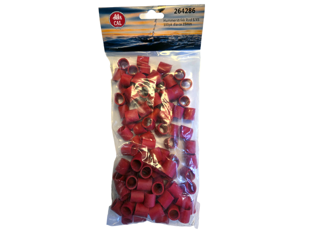 Hummerstrikk - 100pk Rød - S/XS - 15 mm 