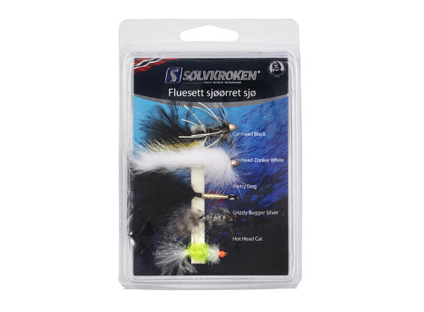 Sølvkroken Sjøørretsett Sjø - 5pk Fluesett 