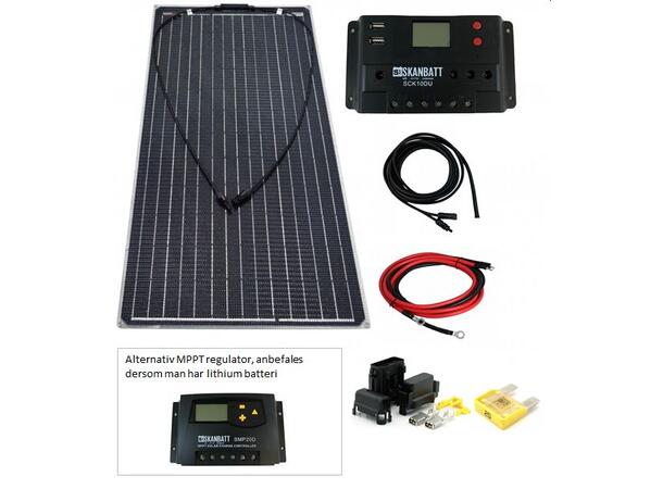 Skanbatt Solcellepakke Båt og Caravan Sett - 100w 